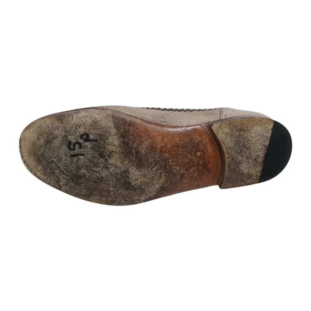 Moreschi Tan Ostrich Leather Penny Loafers Mens 9‎ Made in Italy